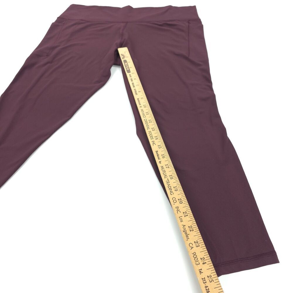 ATHLETA Salutation Stash Pocket || Tight Leggings Spiced Cabernet Burgundy 2X - Picture 4 of 9